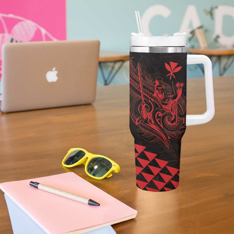 King Kamehameha Day Kakau Polynesian Custom Stanley Quencher 40oz Stainless Steel Tumbler With Handle - Threewoofs - Image 5