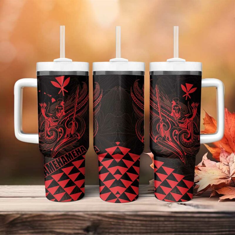 King Kamehameha Day Kakau Polynesian Custom Stanley Quencher 40oz Stainless Steel Tumbler With Handle - Threewoofs - Image 4