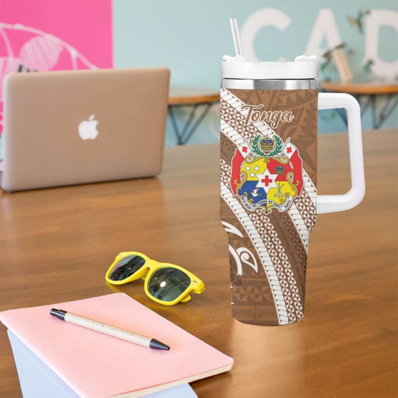 Kingdom Of Tonga Emancipation Day Custom Stanley Quencher 40oz Stainless Steel Tumbler With Handle - Threewoofs - Image 5