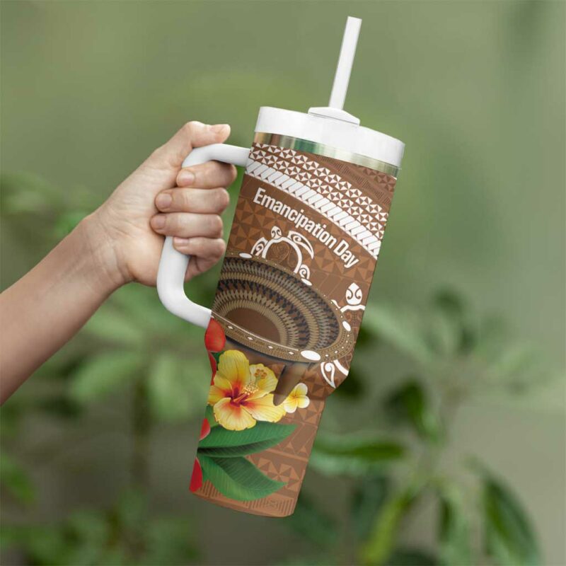 Kingdom Of Tonga Emancipation Day Custom Stanley Quencher 40oz Stainless Steel Tumbler With Handle - Threewoofs - Image 3