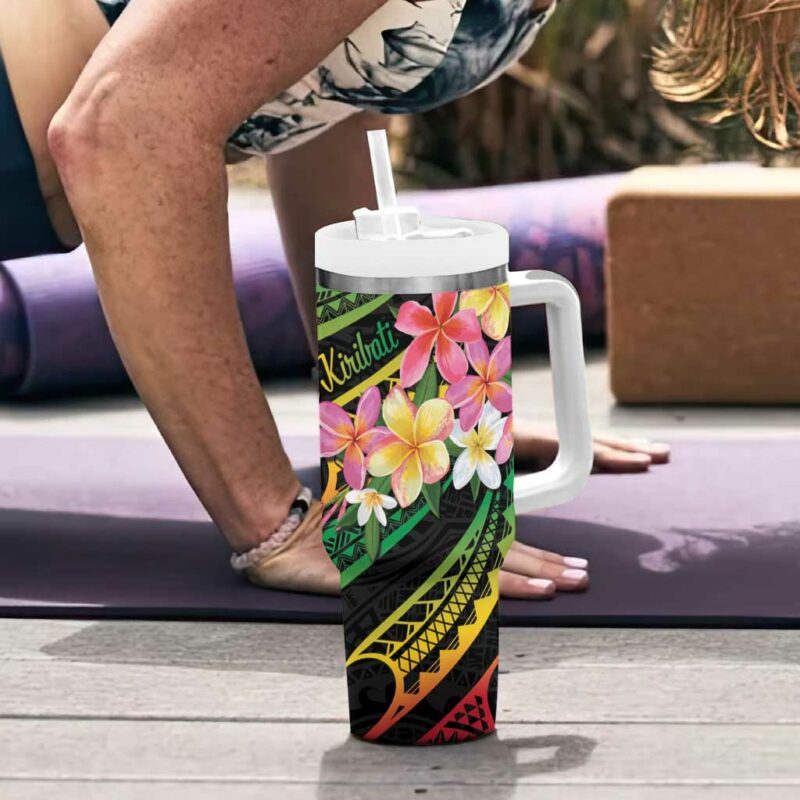 Kiribati Red Jasmine Mango Reggae Polynesian Art Custom Stanley Quencher 40oz Stainless Steel Tumbler With Handle - Threewoofs - Image 6