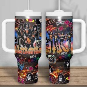 Kiss Band Music Custom Stanley Quencher 40oz Stainless Steel Tumbler With Handle - Threewoofs