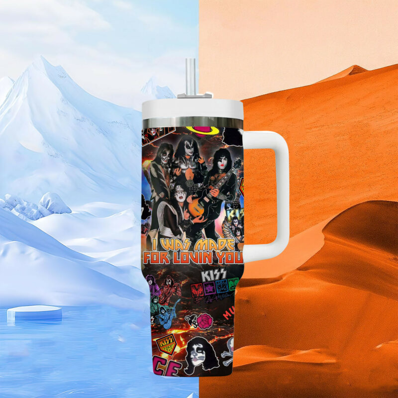Kiss Band Music Custom Stanley Quencher 40oz Stainless Steel Tumbler With Handle - Threewoofs - Image 6