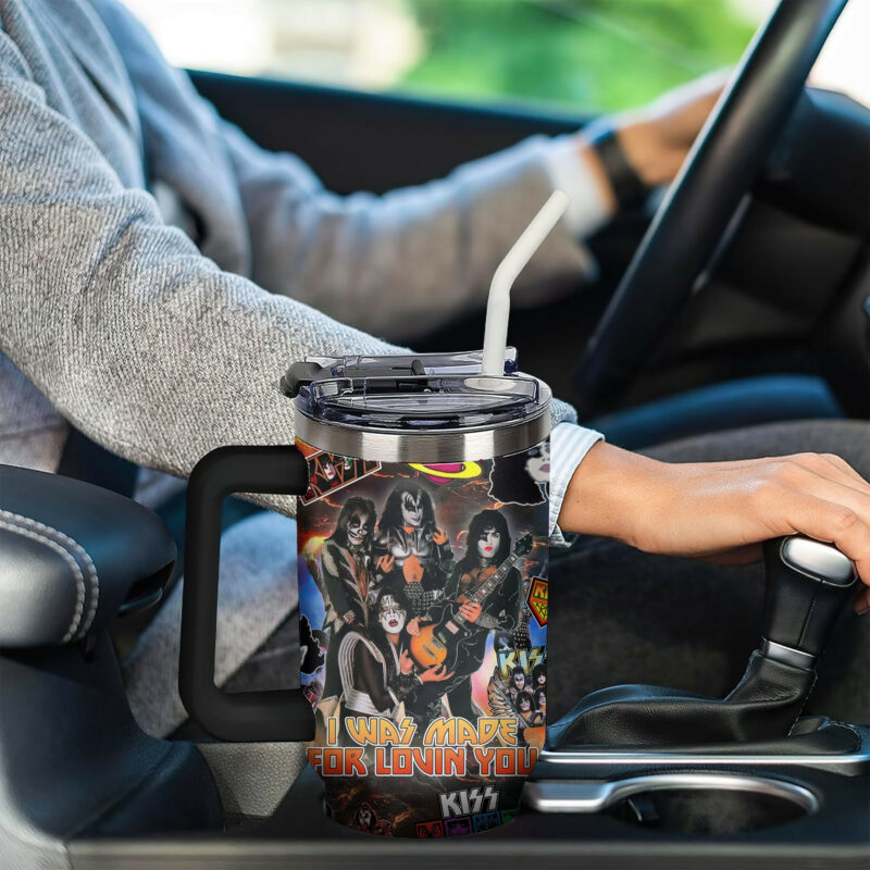 Kiss Band Music Custom Stanley Quencher 40oz Stainless Steel Tumbler With Handle - Threewoofs - Image 5