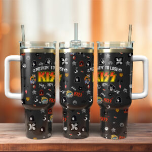 Kiss Band Music Custom Stanley Quencher 40oz Stainless Steel Tumbler With Handle - Threewoofs