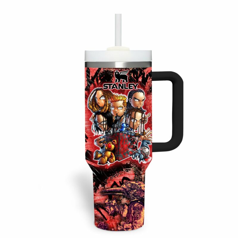 Korn Music Custom Stanley Quencher 40oz Stainless Steel Tumbler With Handle - Threewoofs - Image 3