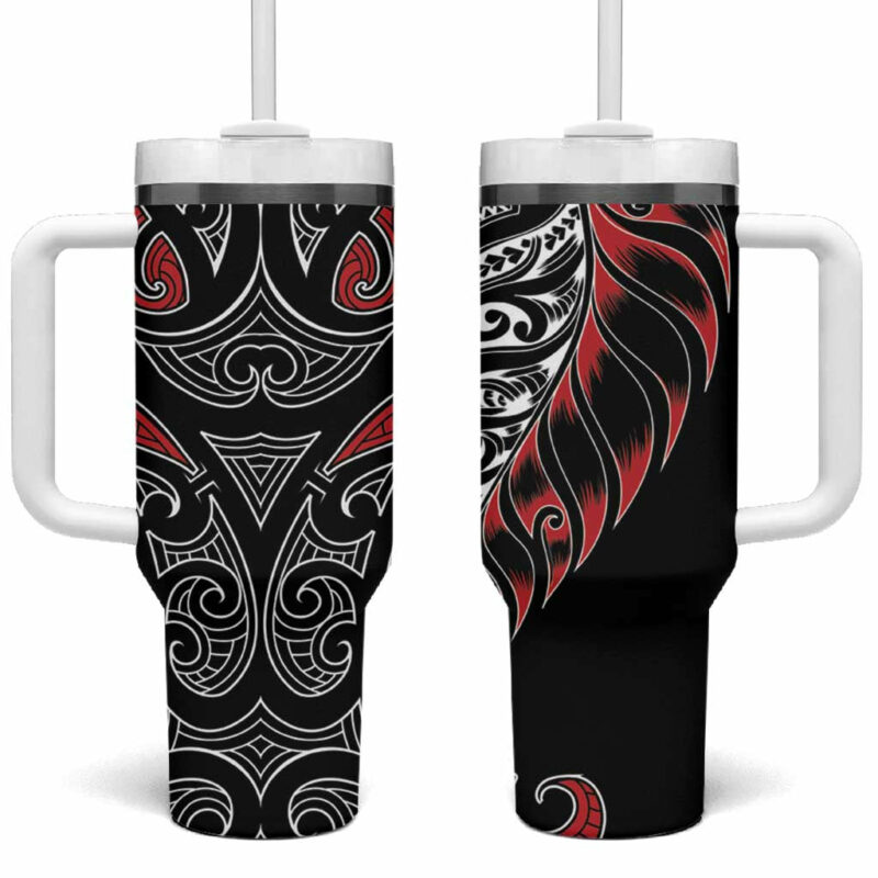 Koru Fern New Zealand Maori Tribal Custom Stanley Quencher 40oz Stainless Steel Tumbler With Handle - Threewoofs