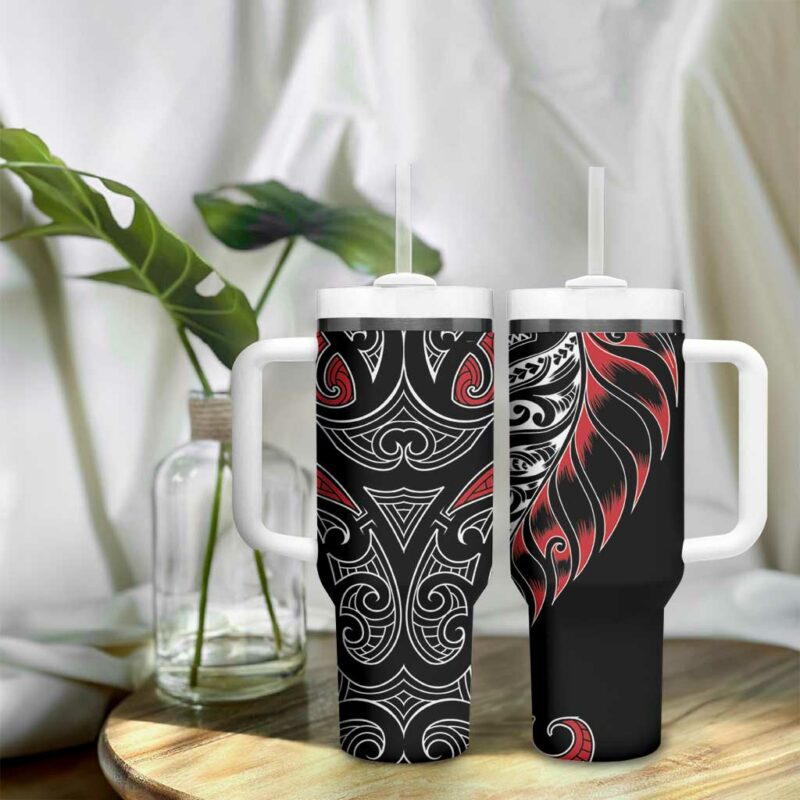 Koru Fern New Zealand Maori Tribal Custom Stanley Quencher 40oz Stainless Steel Tumbler With Handle - Threewoofs - Image 9