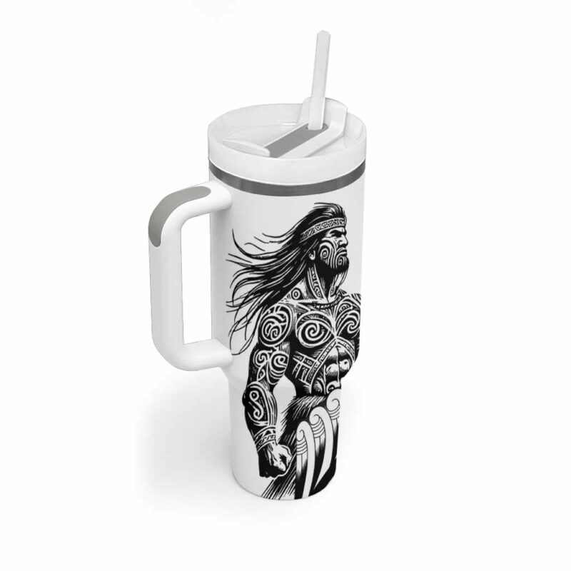 Koru Fern New Zealand Maori Tribal Warrior Custom Stanley Quencher 40oz Stainless Steel Tumbler With Handle - Threewoofs - Image 2