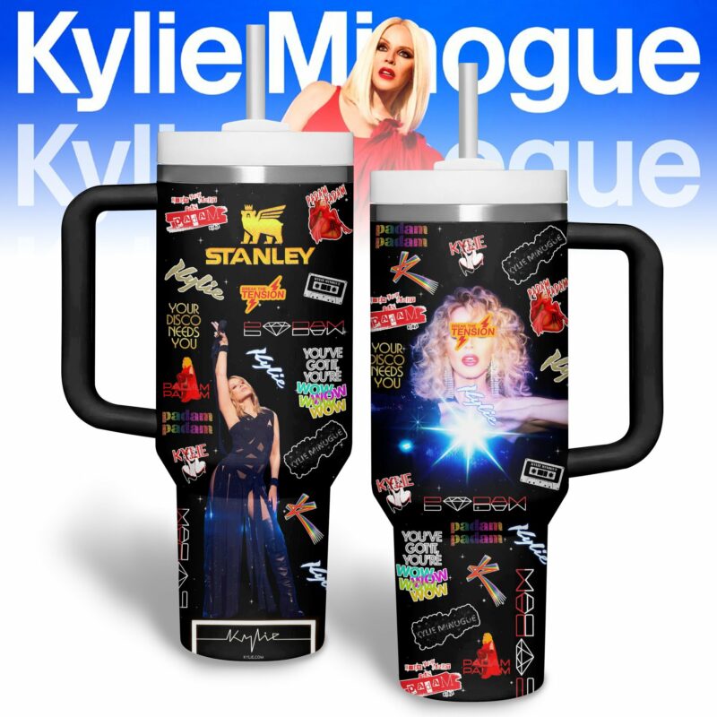 Kylie Minogue Music Custom Stanley Quencher 40oz Stainless Steel Tumbler With Handle - Threewoofs