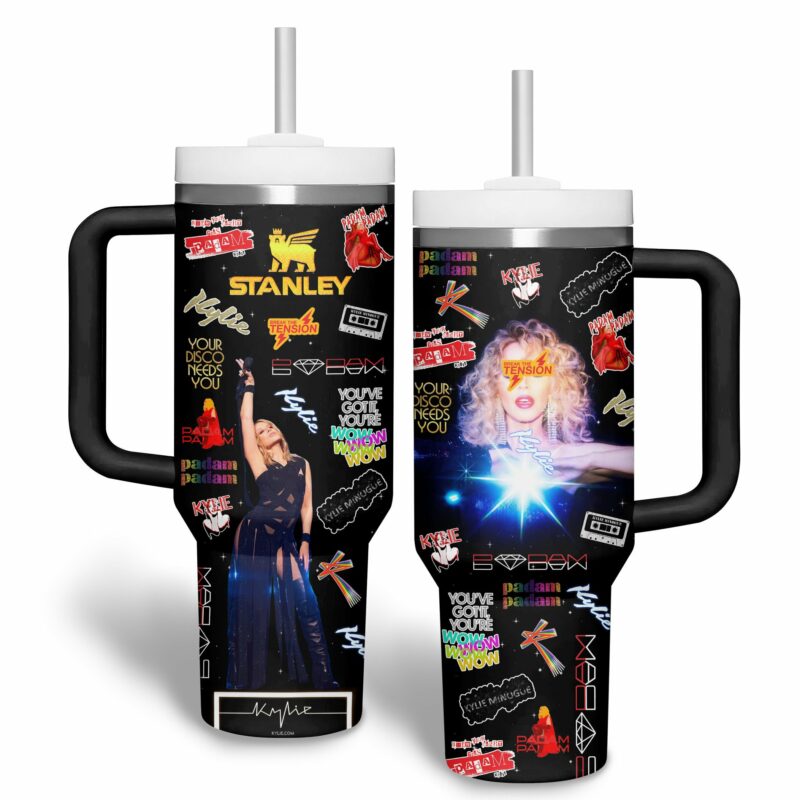 Kylie Minogue Music Custom Stanley Quencher 40oz Stainless Steel Tumbler With Handle - Threewoofs - Image 2