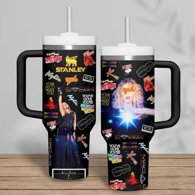 Kylie Minogue Music Custom Stanley Quencher 40oz Stainless Steel Tumbler With Handle - Threewoofs - Image 3
