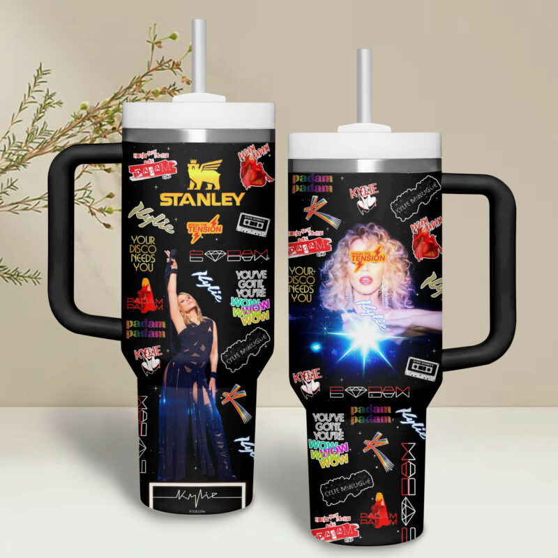Kylie Minogue Music Custom Stanley Quencher 40oz Stainless Steel Tumbler With Handle - Threewoofs - Image 4