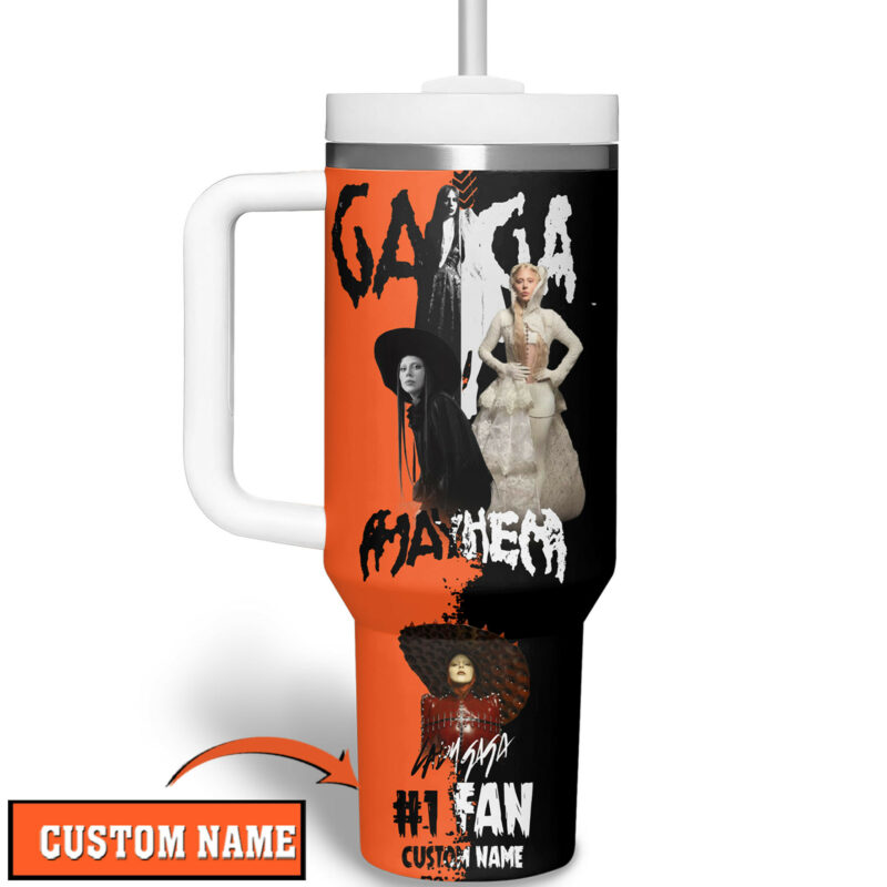 Lady Gaga Music Custom Stanley Quencher 40oz Stainless Steel Tumbler With Handle - Threewoofs - Image 4