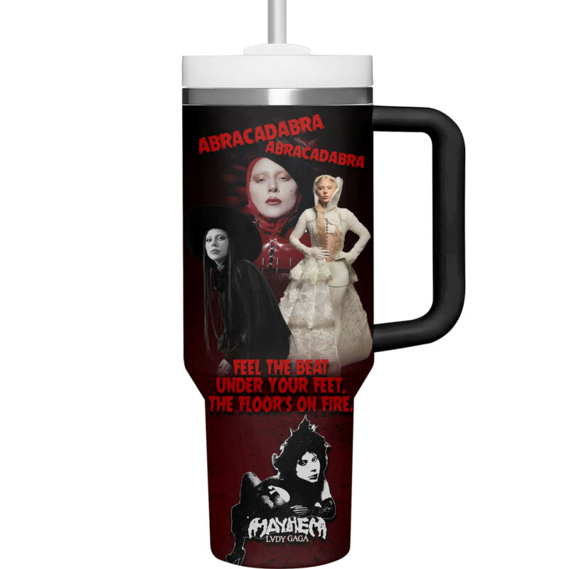 Lady Gaga Music Custom Stanley Quencher 40oz Stainless Steel Tumbler With Handle - Threewoofs - Image 5
