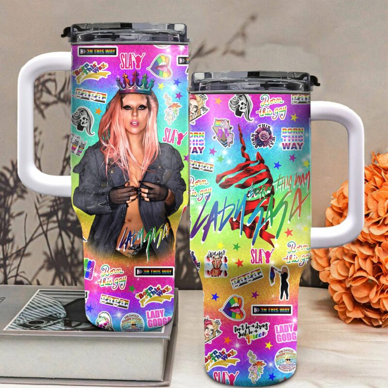 Lady Gaga Music Custom Stanley Quencher 40oz Stainless Steel Tumbler With Handle - Threewoofs