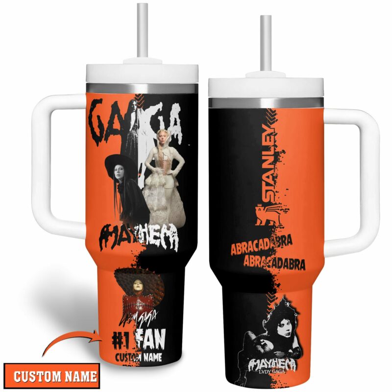Lady Gaga Music Custom Stanley Quencher 40oz Stainless Steel Tumbler With Handle - Threewoofs - Image 2