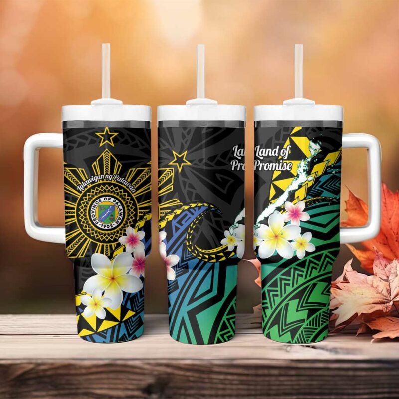 Lalawigan ng Palawan Custom Stanley Quencher 40oz Stainless Steel Tumbler With Handle - Threewoofs - Image 4