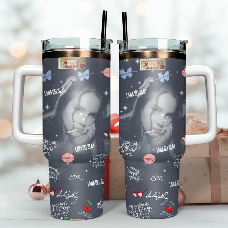 Lana Del Rey Music Custom Stanley Quencher 40oz Stainless Steel Tumbler - Threewoofs - Image 3
