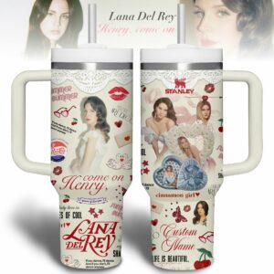 Lana Del Rey Music Custom Stanley Quencher 40oz Stainless Steel Tumbler With Handle - Threewoofs