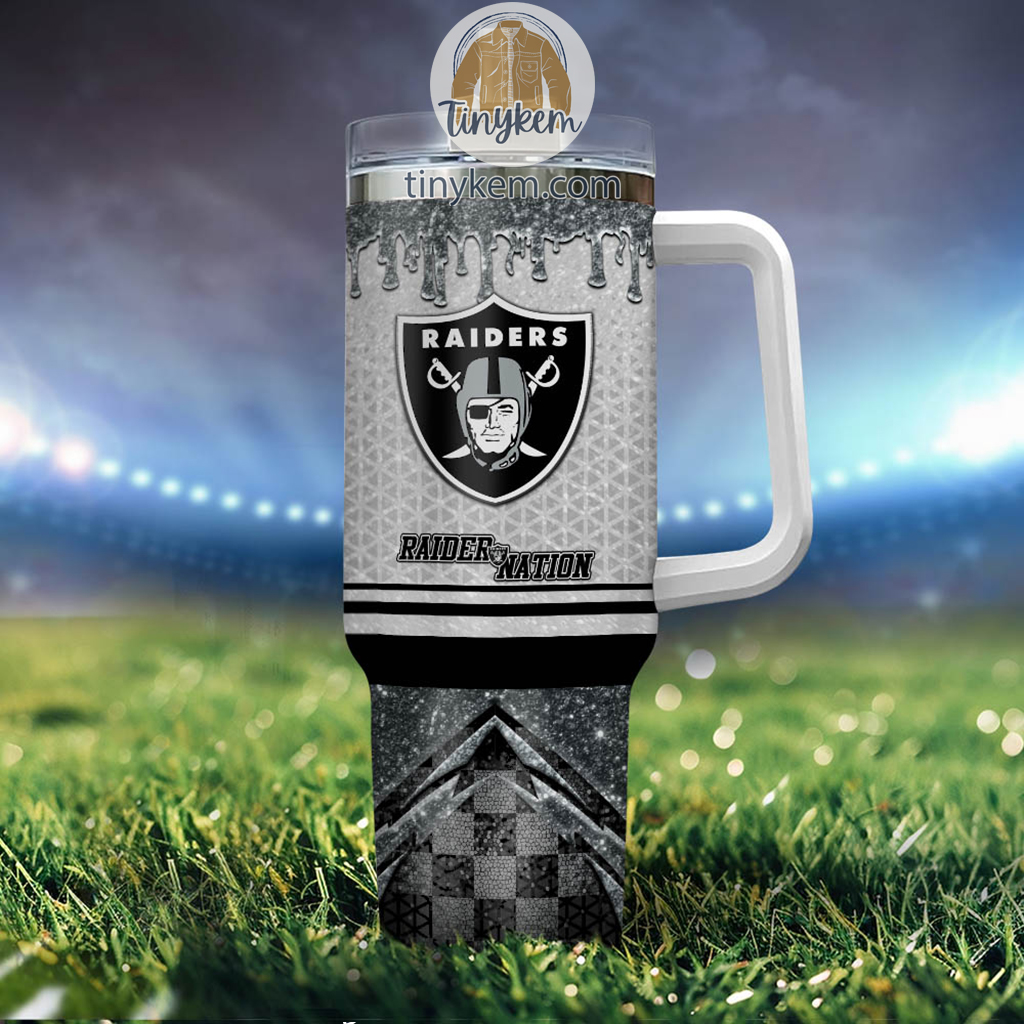 Custom Raiders Tumbler with Handle & Straw - Personalized with Your Name - Image 4