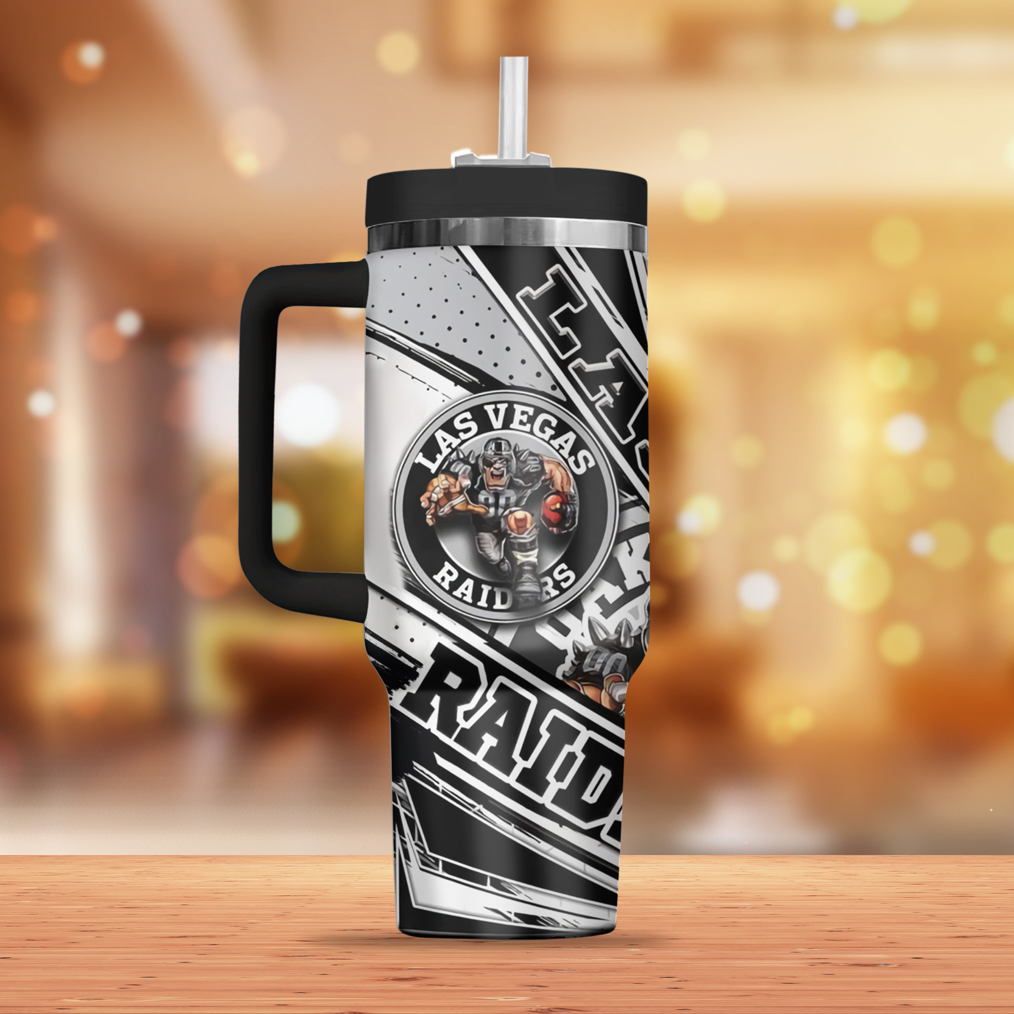 Las Vegas Raiders Stainless Steel Tumbler - Ultimate Fan Gift with Bold Graphics - Image 2