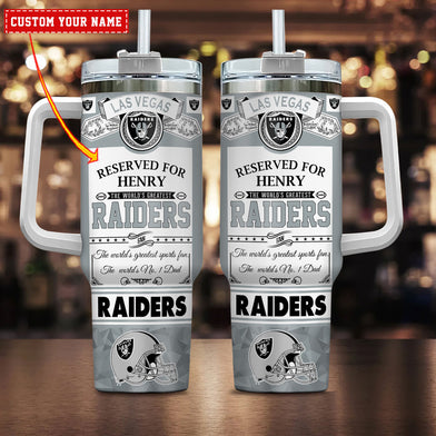 Personalized Las Vegas Raiders Tumbler - Custom Name NFL Fan Gift