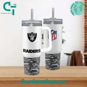 Raiders Tumbler Mug with Handle - Keep Drinks Hot or Cold, Perfect Gift for Fans