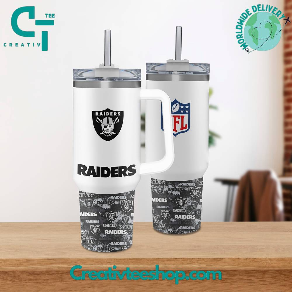 Raiders Tumbler Mug with Handle - Keep Drinks Hot or Cold, Perfect Gift for Fans