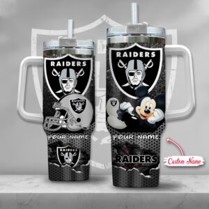 Custom Raiders Tumbler with Mickey Design - Personalized Name Mug
