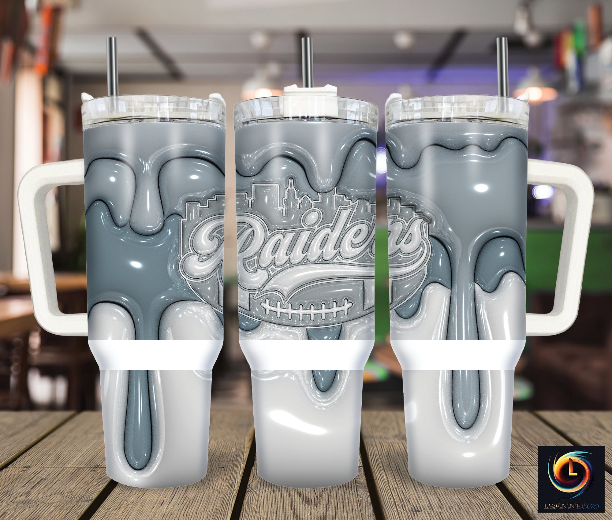 Stylish 3D Design Tumbler with Handle & Straw - Perfect for On-the-Go Drinks