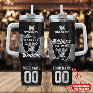 Customizable Raiders Tumbler - Personalized Name & Number, Insulated Drinkware