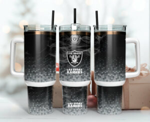 Ultimate Las Vegas Raiders Travel Mug - Insulated Tumbler with Handle & Straw