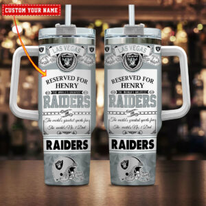 Custom Las Vegas Raiders Tumbler Mug - Personalized Sports Fan Gift