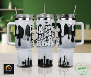Stylish Black & White Drip Tumbler with Handle - Perfect for Travel & Gifting