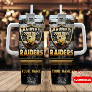 Customizable Raiders Tumbler Mug with Handle - Perfect Gift for Fans