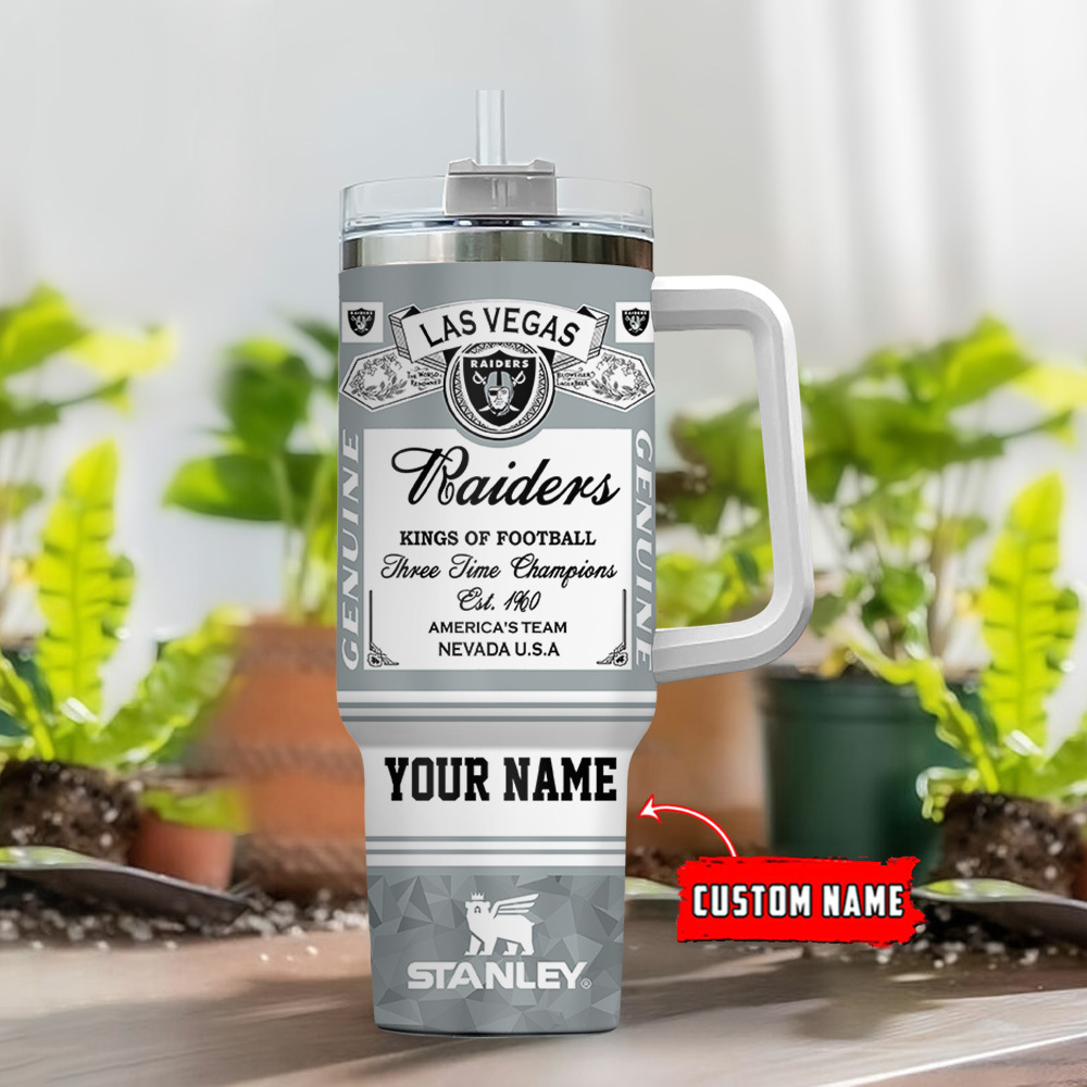 Personalized Las Vegas Football Team Travel Mug - Custom Name Gift - Image 2