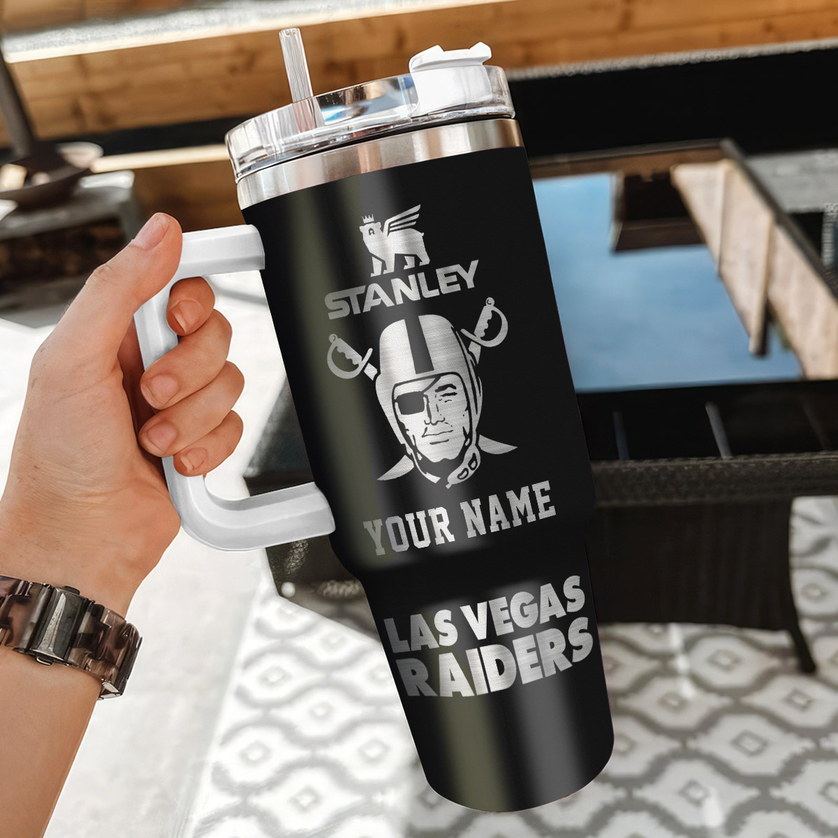 Customizable Las Vegas Raiders Tumbler - Personalize Your Game Day Experience - Image 3