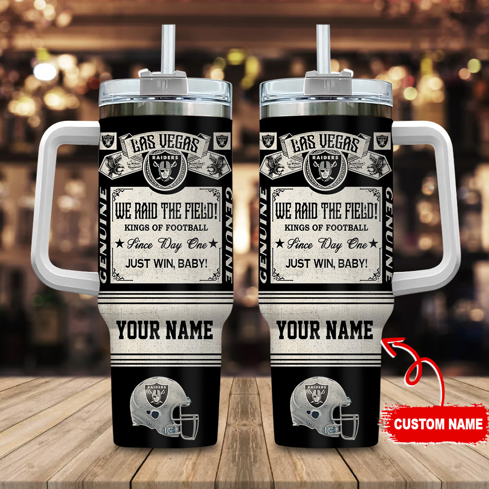 Custom Name Las Vegas Raiders Tumbler - Personalized Football Fan Gift