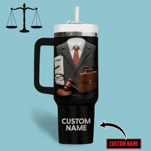 Law  Custom Stanley Quencher 40oz Stainless Steel Tumbler With Handle - Threewoofs