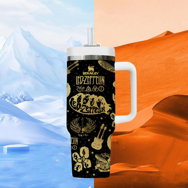 Led Zeppelin Band Music Custom Stanley Quencher 40oz Stainless Steel Tumbler With Handle - Threewoofs - Image 7