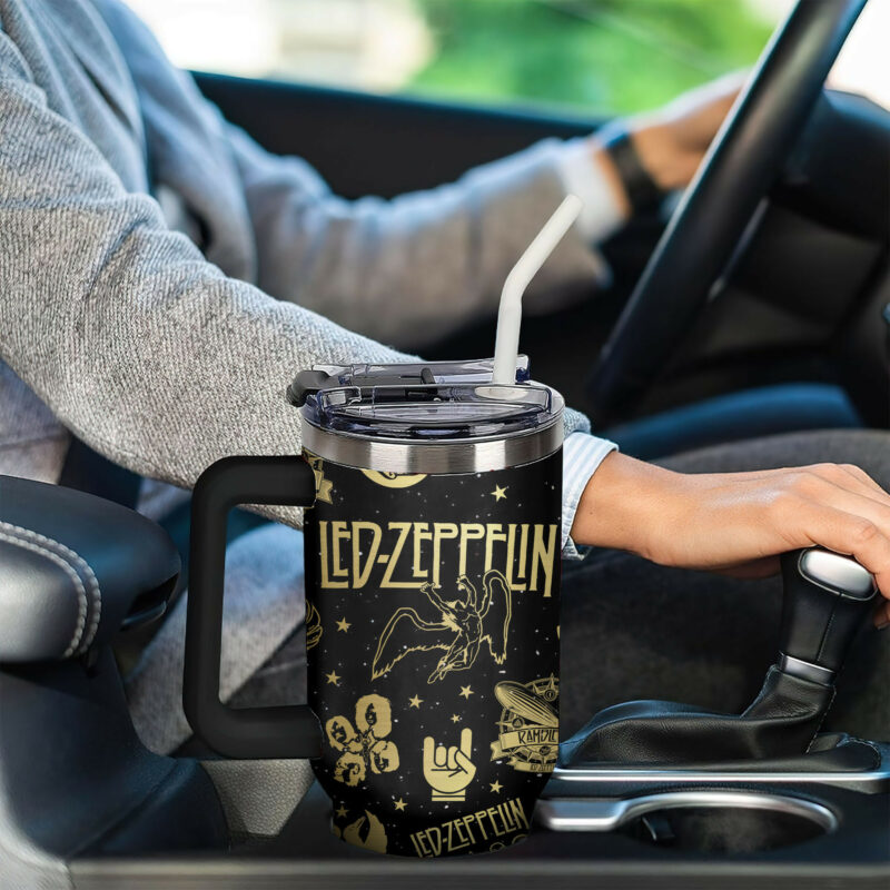 Led Zeppelin Band Music Custom Stanley Quencher 40oz Stainless Steel Tumbler With Handle - Threewoofs - Image 6