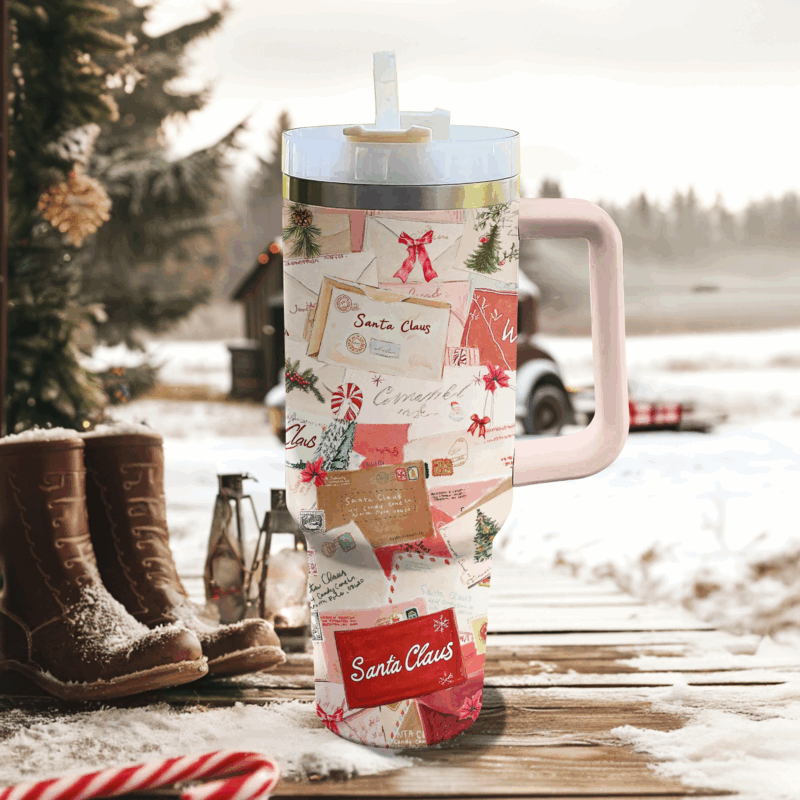 Letters To Santa Christmas Custom Stanley Quencher 40oz Stainless Steel Tumbler With Handle - Threewoofs - Image 2