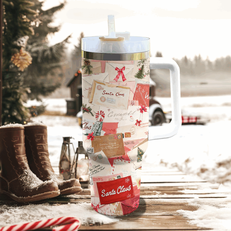 Letters To Santa Christmas Custom Stanley Quencher 40oz Stainless Steel Tumbler With Handle - Threewoofs - Image 3