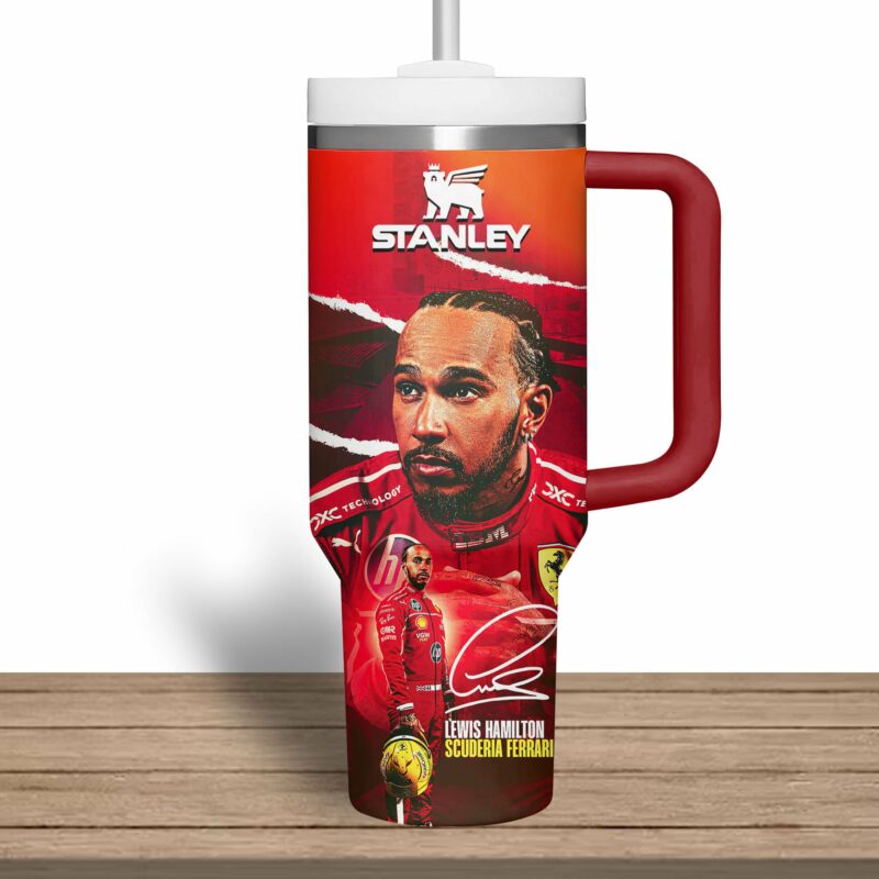 Lewis Hamilton Sports Custom Stanley Quencher 40oz Stainless Steel Tumbler With Handle - Threewoofs - Image 2