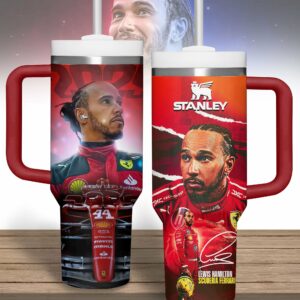 Lewis Hamilton Sports Custom Stanley Quencher 40oz Stainless Steel Tumbler With Handle - Threewoofs