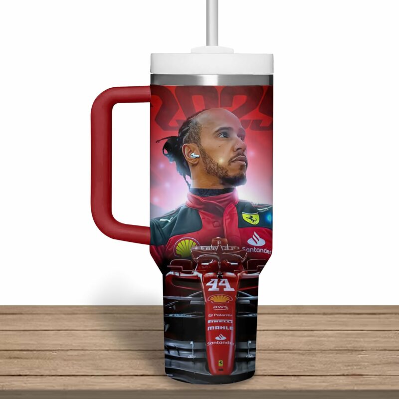 Lewis Hamilton Sports Custom Stanley Quencher 40oz Stainless Steel Tumbler With Handle - Threewoofs - Image 3