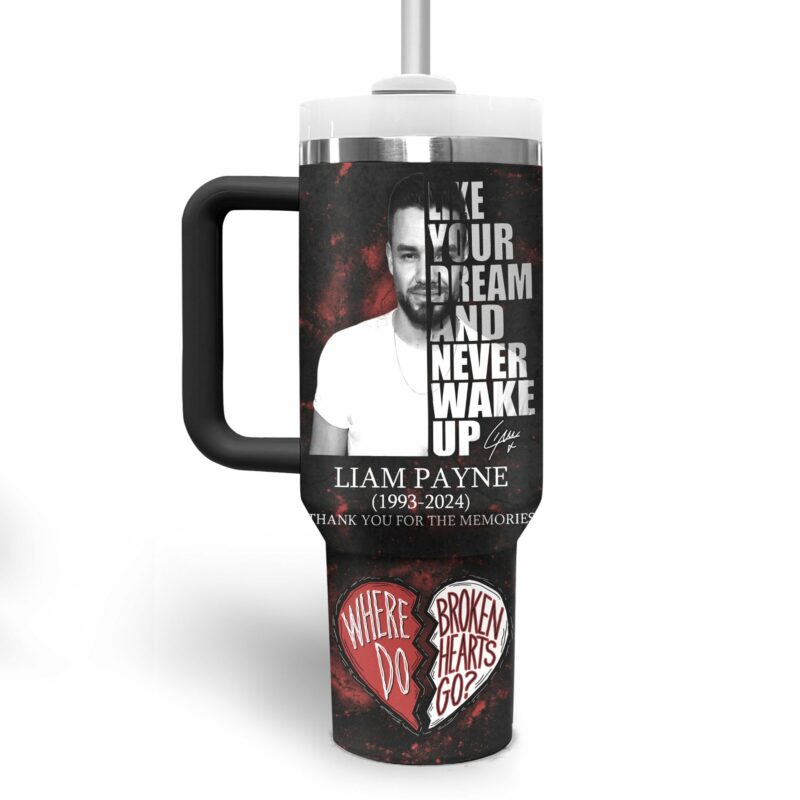 Liam Payne Music Custom Stanley Quencher 40oz Stainless Steel Tumbler With Handle - Threewoofs - Image 3
