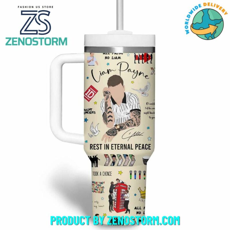 Liam Payne Music Custom Stanley Quencher 40oz Stainless Steel Tumbler With Handle - Threewoofs - Image 4