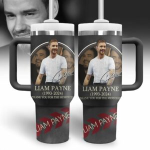 Liam Payne Music Custom Stanley Quencher 40oz Stainless Steel Tumbler With Handle - Threewoofs